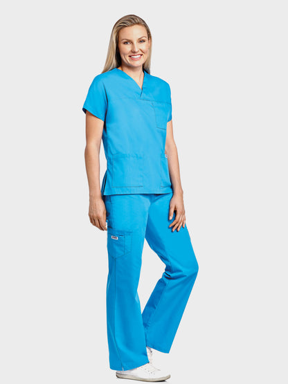 308/312 V-Neck Three Pocket Dolman Sleeve Flip Flap Scrub Set