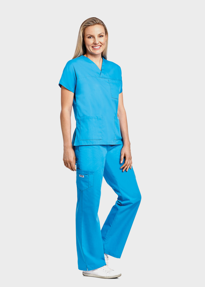 308/312 V-Neck Three Pocket Dolman Sleeve Flip Flap Scrub Set