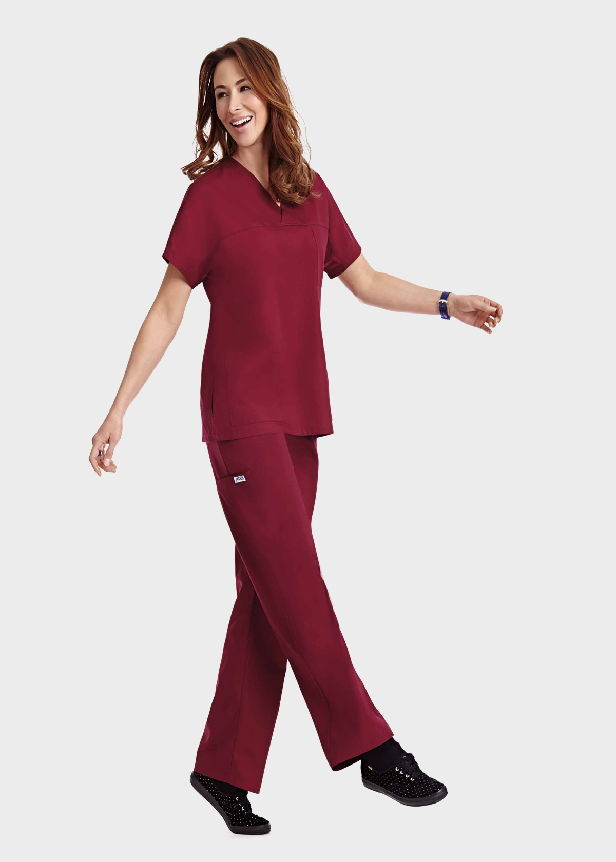 308/312 V-Neck Three Pocket Dolman Sleeve Flip Flap Scrub Set