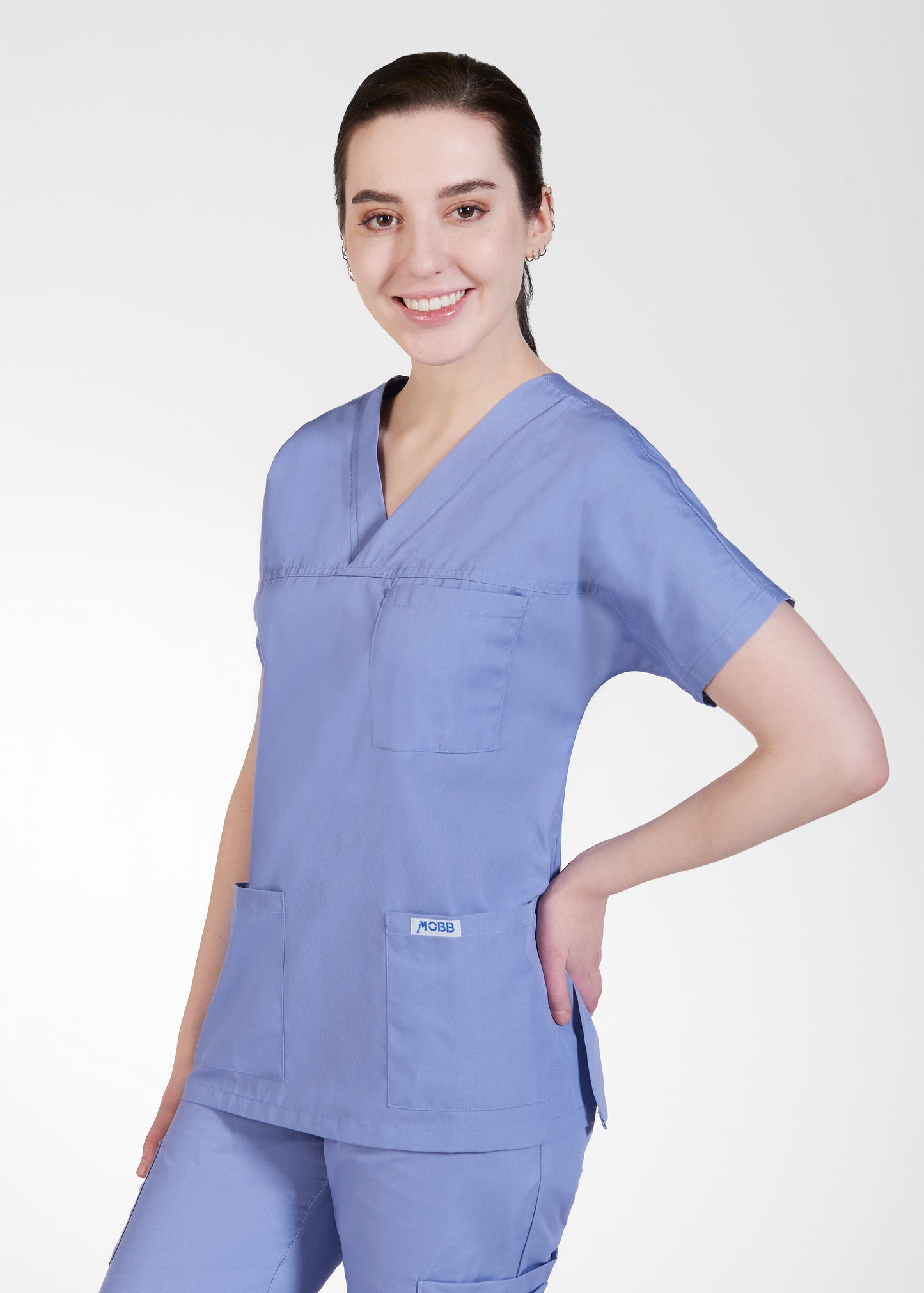 308/312 V-Neck Three Pocket Dolman Sleeve Flip Flap Scrub Set