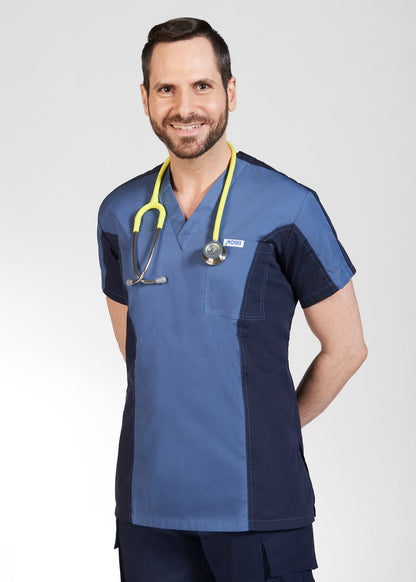 409T Men's Two Tone Scrub Top