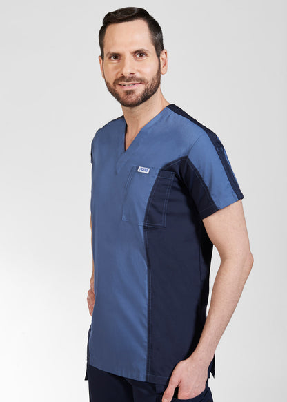 409T Men's Two Tone Scrub Top