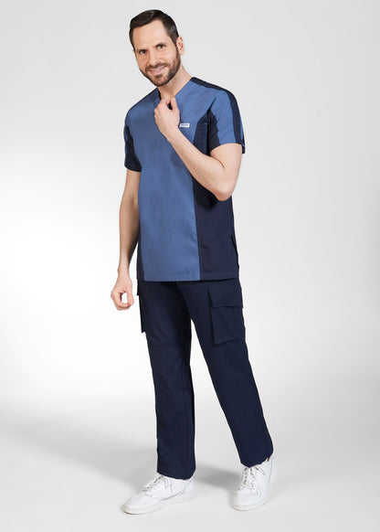 409/409 Men's Two Tone V-Neck Scrub Set