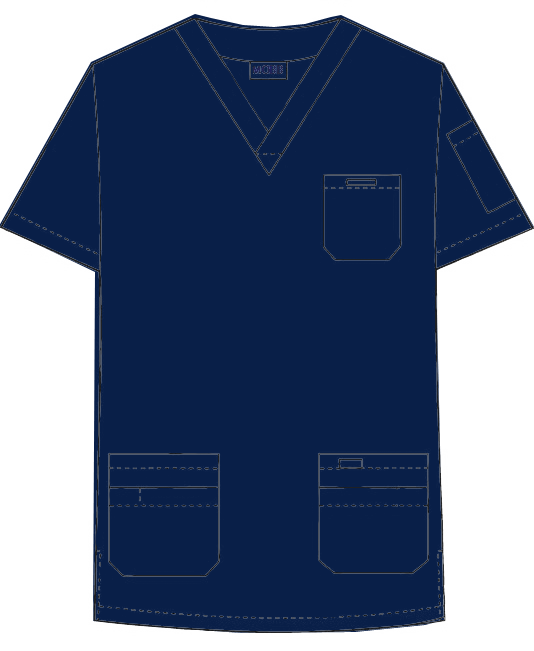 520T Solid V-Neck Scrub Top